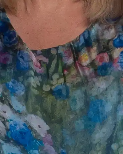 Rochie midi boho albastră cu imprimeu floral [3]