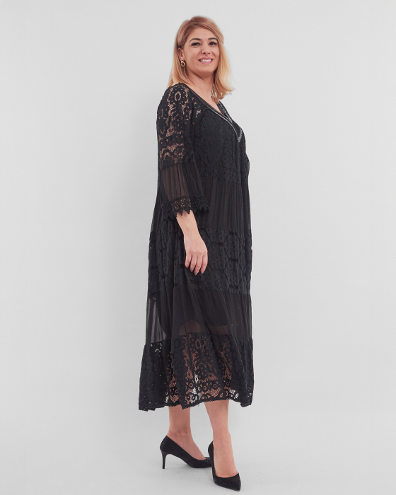 Rochie neagra cu matase si dantela [2]