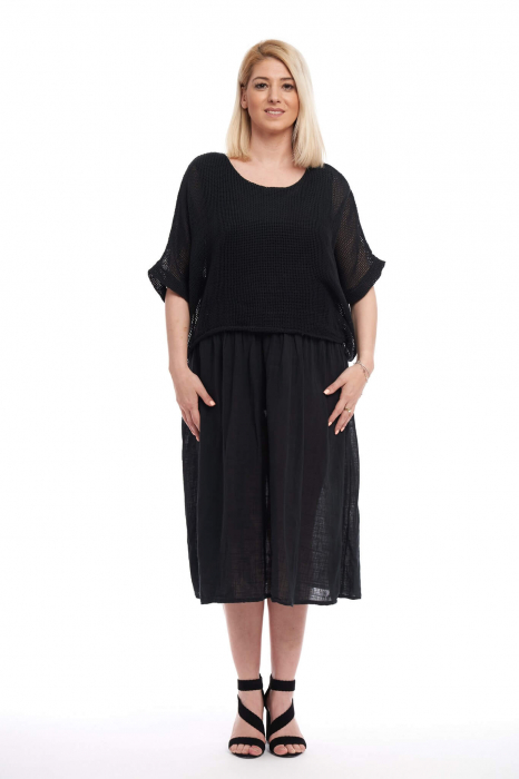 Rochie neagra din bumbac , cu plasa [2]