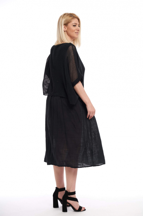 Rochie neagra din bumbac , cu plasa [3]