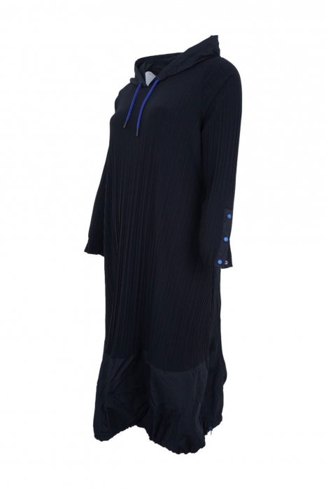 Rochie neagra plisata cu gluga [3]