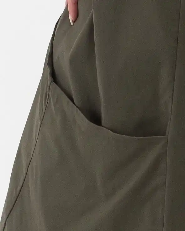 Rochie tip sarafan lungă kaki din viscoză cu buzunar [3]