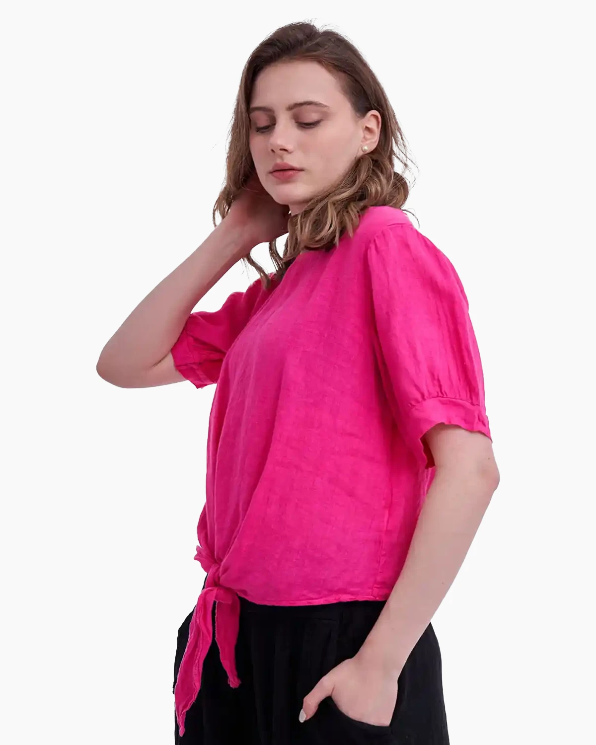 Bluza din in, fucsia [1]