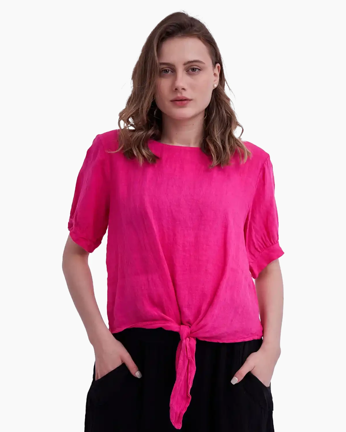Bluze din In - Bluza din in, fucsia
