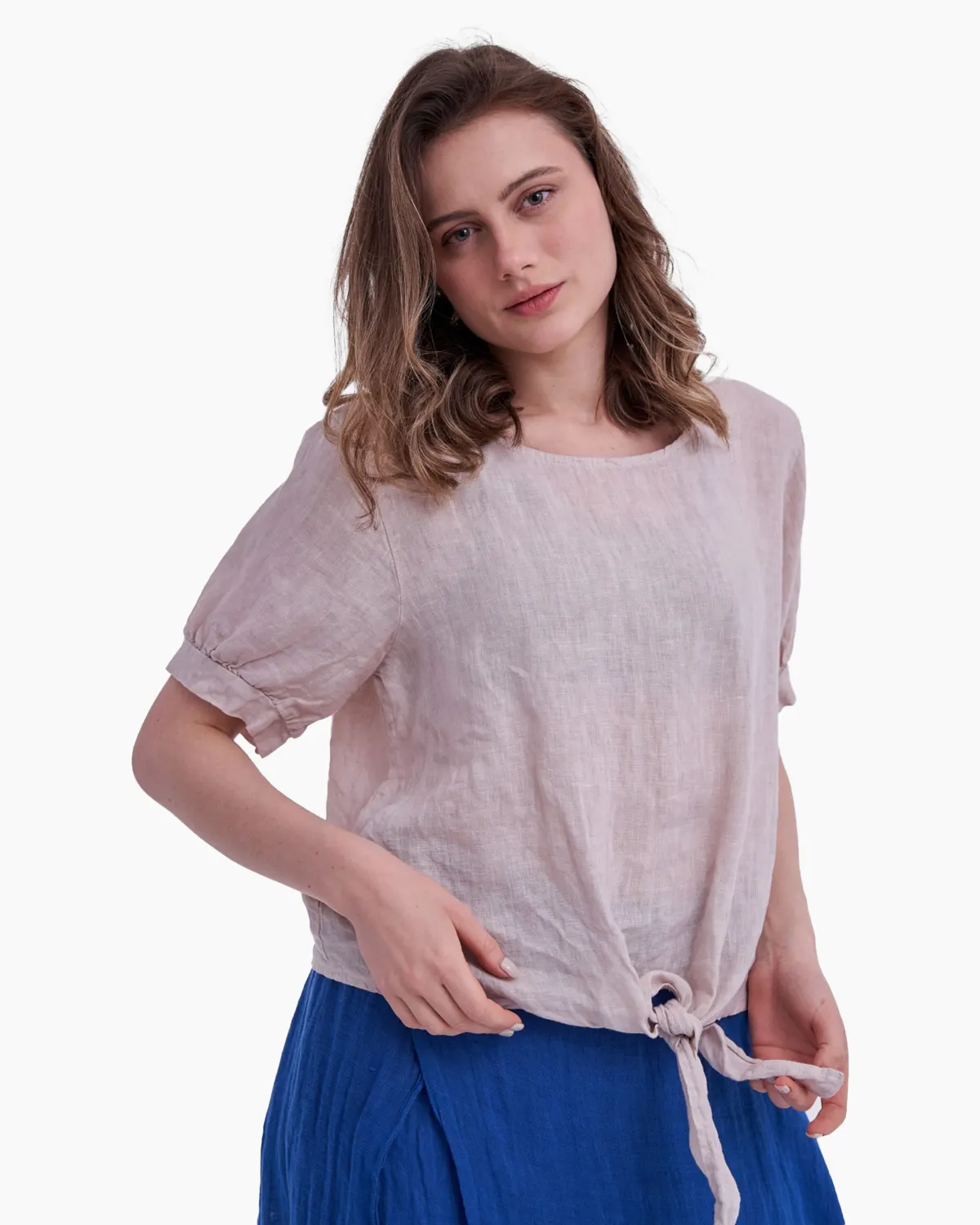 Bluze din In - Bluza din in, roz pal