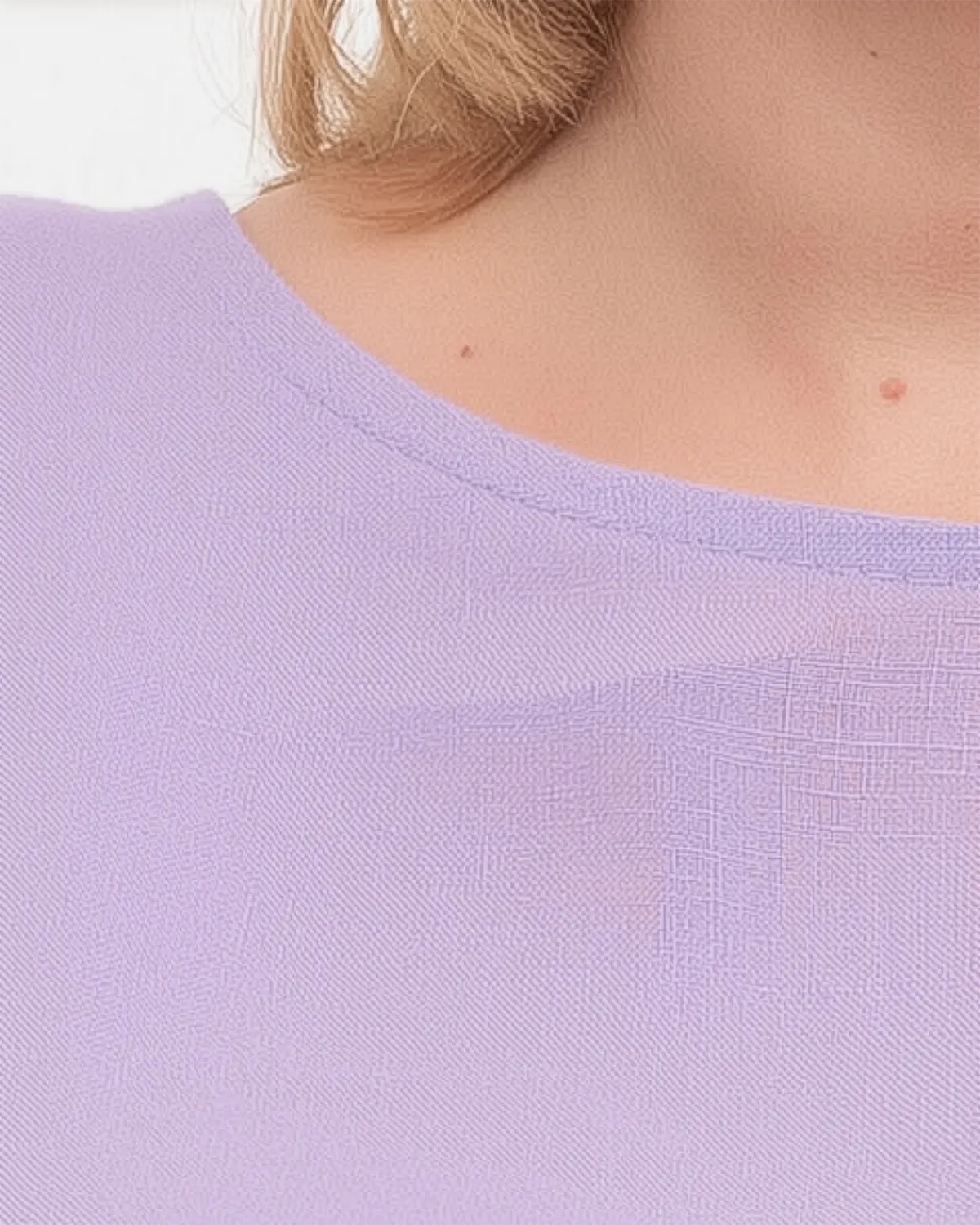 Bluza dreapta lila din in accesorizata la spate cu nasturi [2]