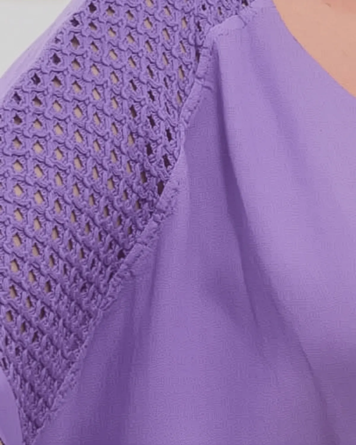 Bluză lila din in, tunică lungă batwing smart casual [4]