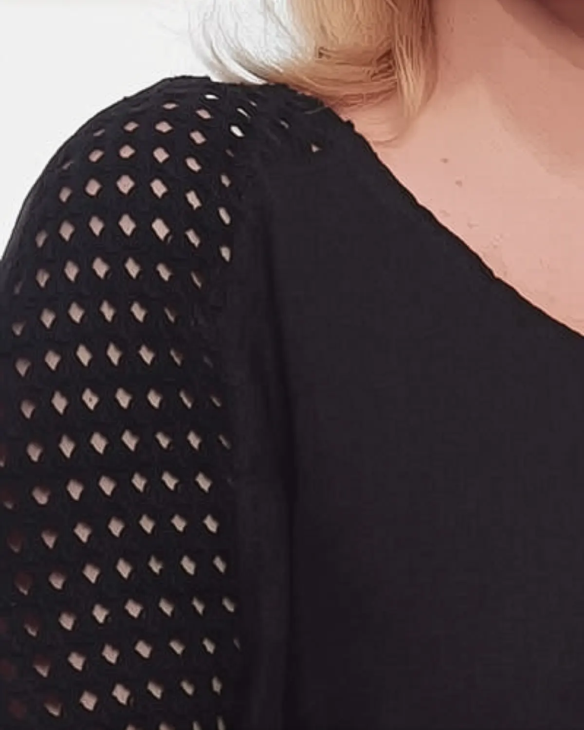 Bluză neagră din in, tunică lejeră stil smart casual [4]