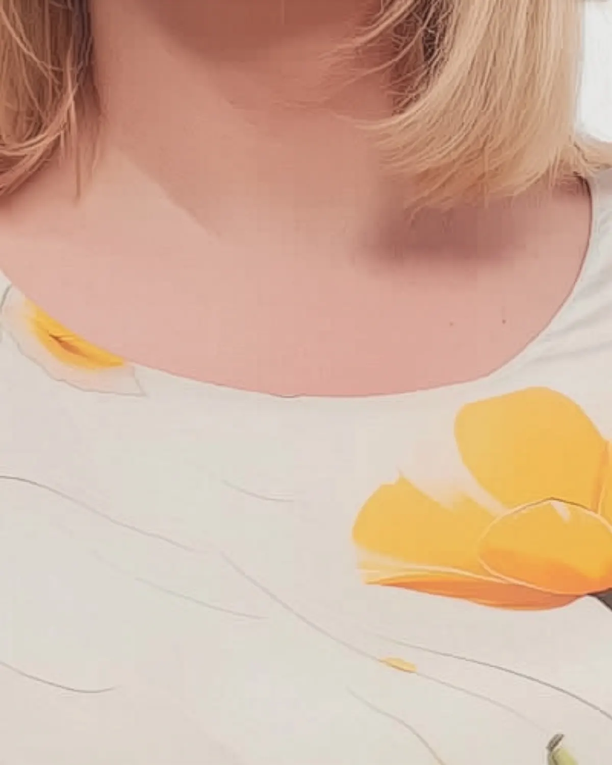 Bluză romantică crem din mătase cu imprimeu floral mărime unică [4]