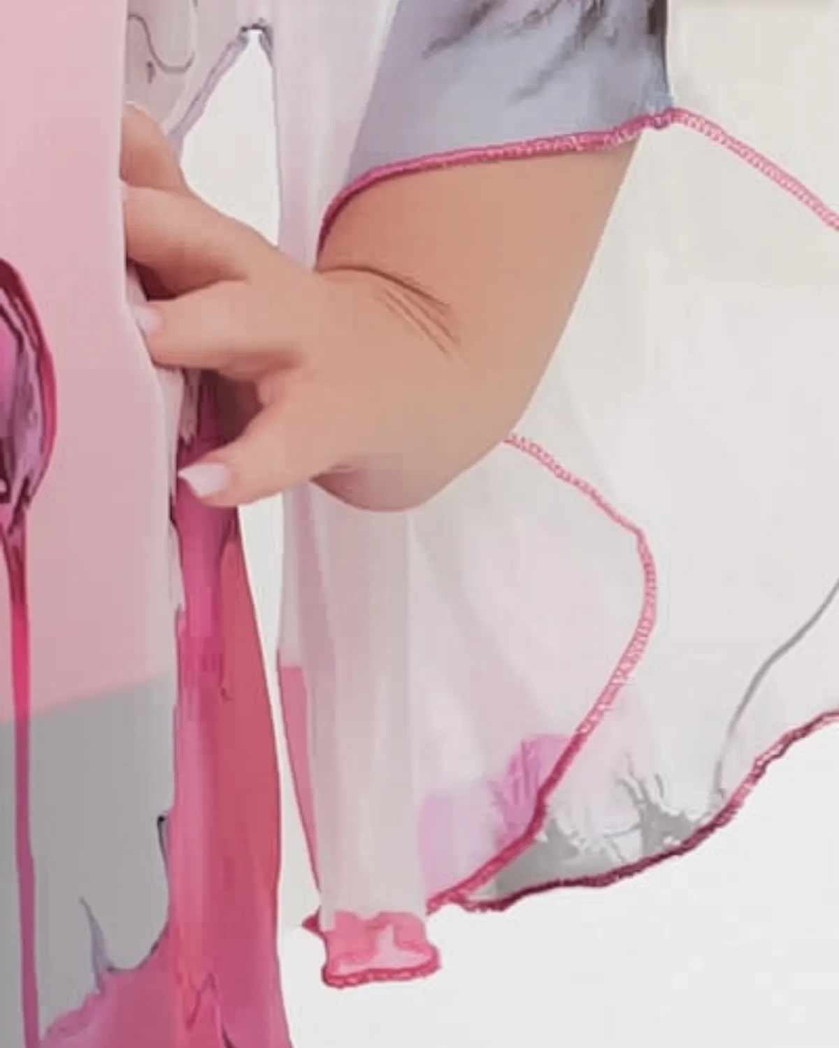 Bluză roz stil kimono elegantă din vâscoză cu imprimeu floral [4]