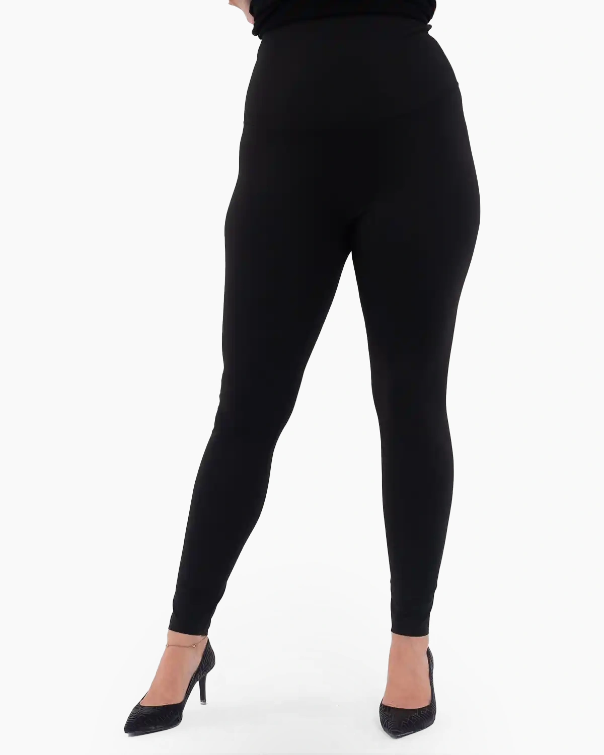 Pantaloni din Vâscoză - Colanți push-up skinny cu talie înaltă negri