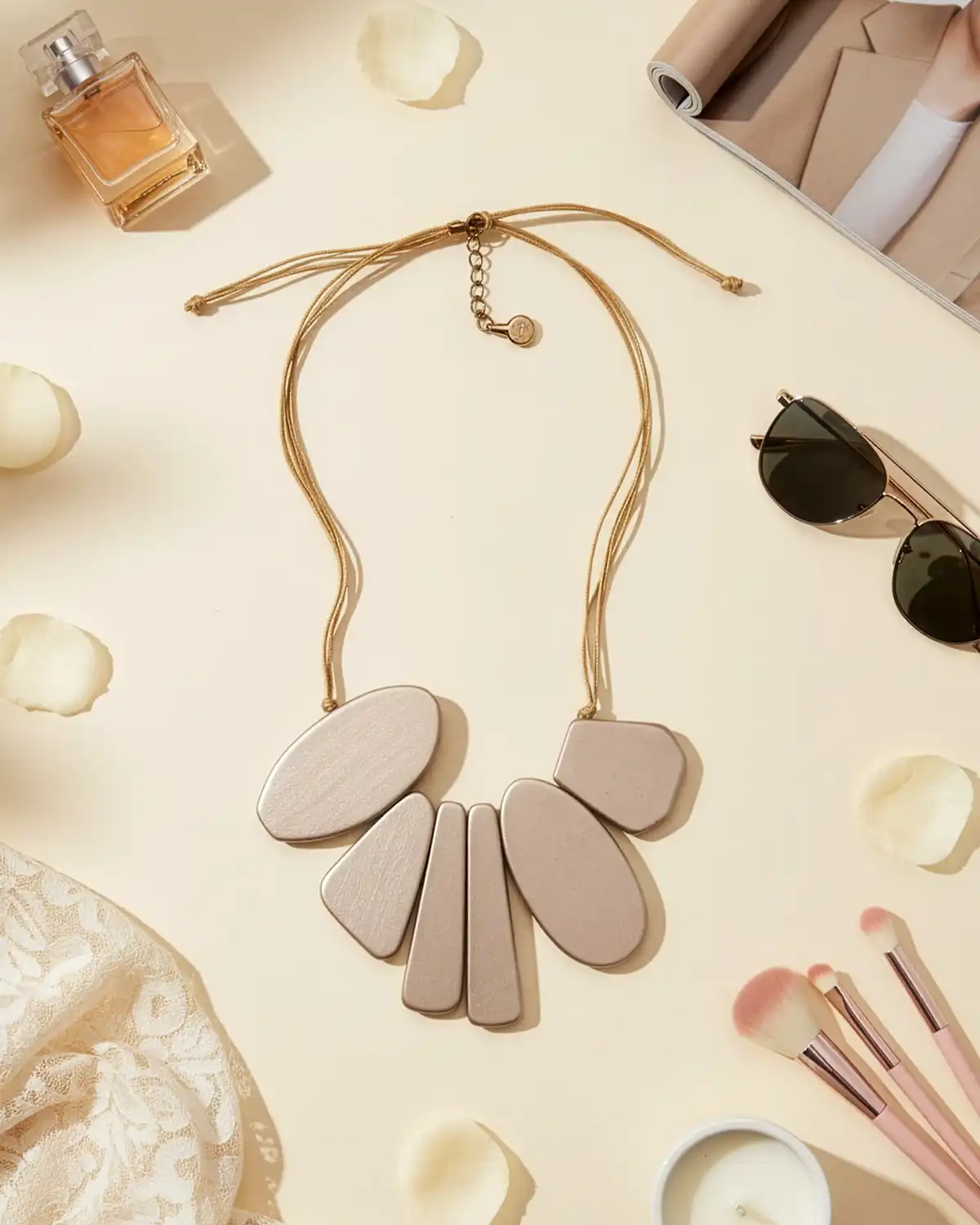 Accesorii fashion pentru femei - Colier Magdy Ariadne bej