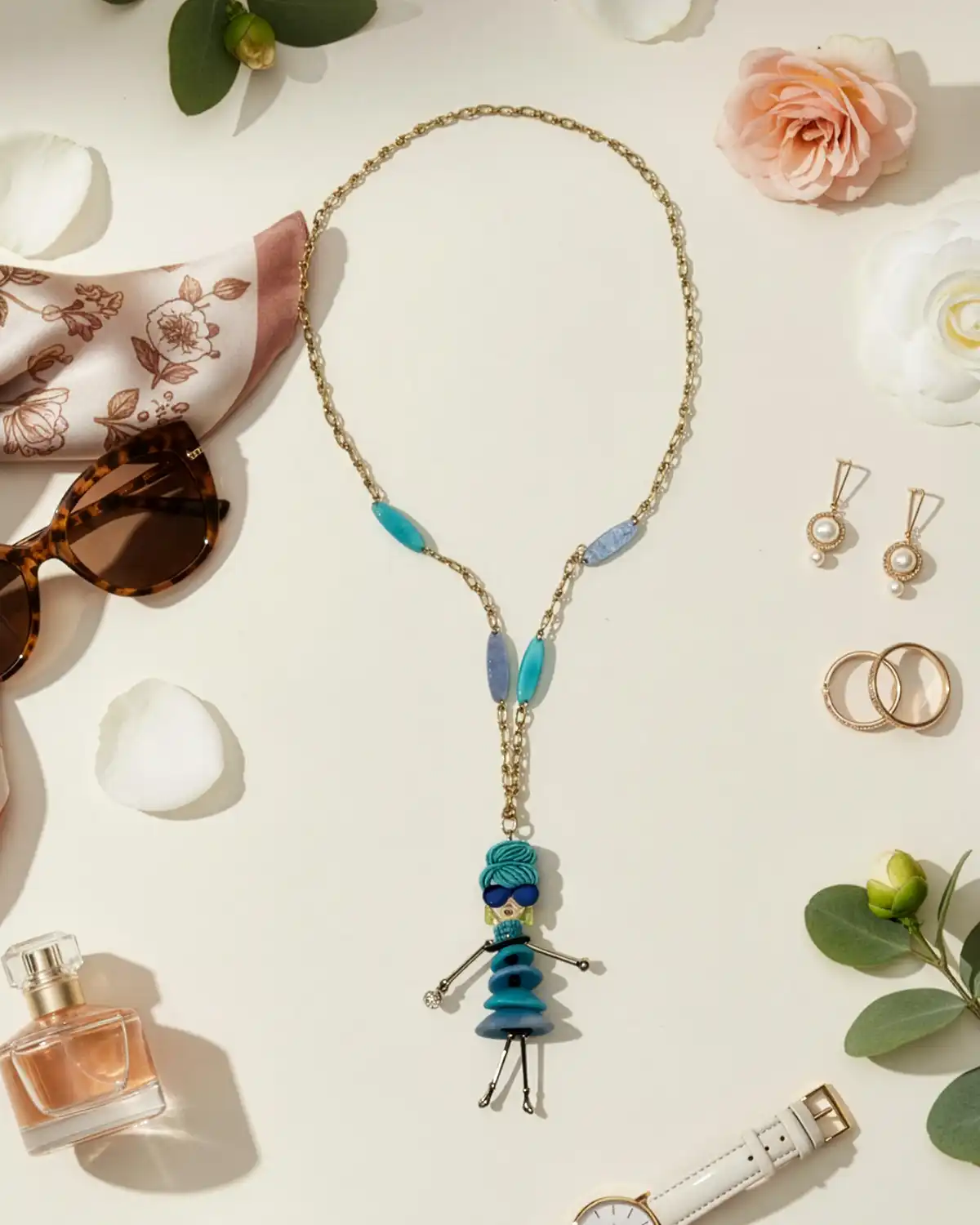 Accesorii fashion pentru femei - Colier Magdy Azzam Éclat turcoaz