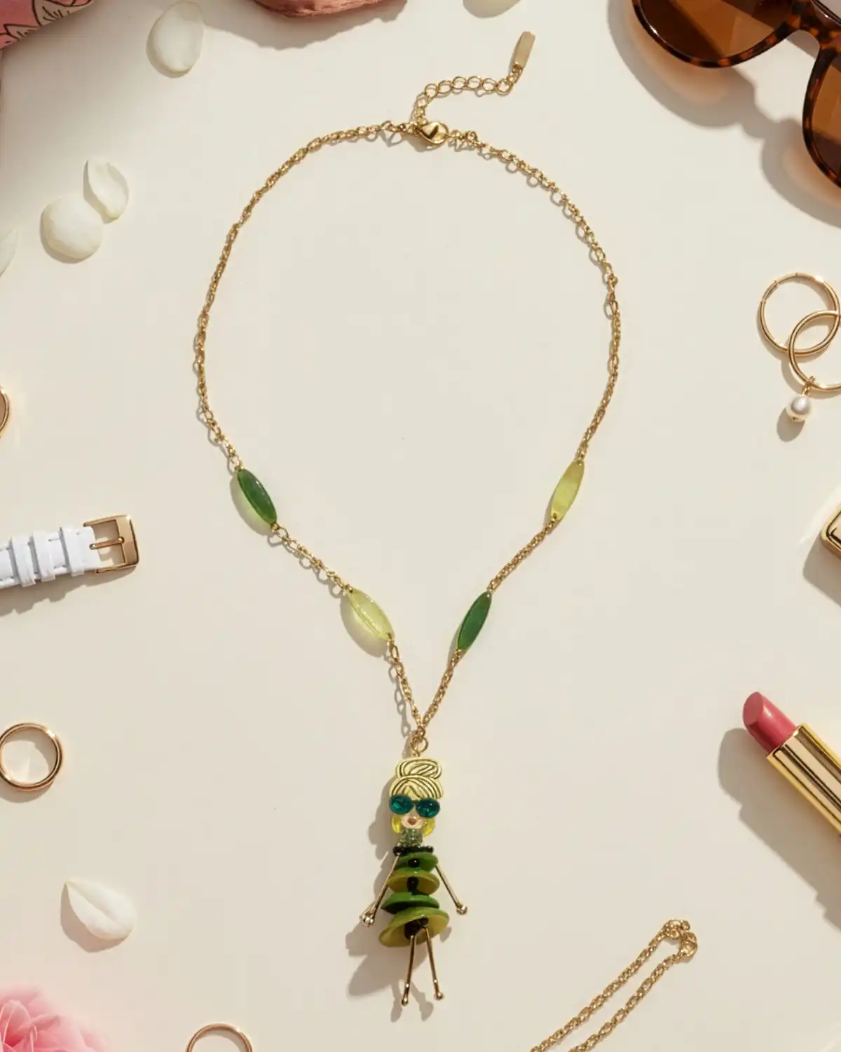 Accesorii fashion pentru femei - Colier Magdy Azzam Éclat verde