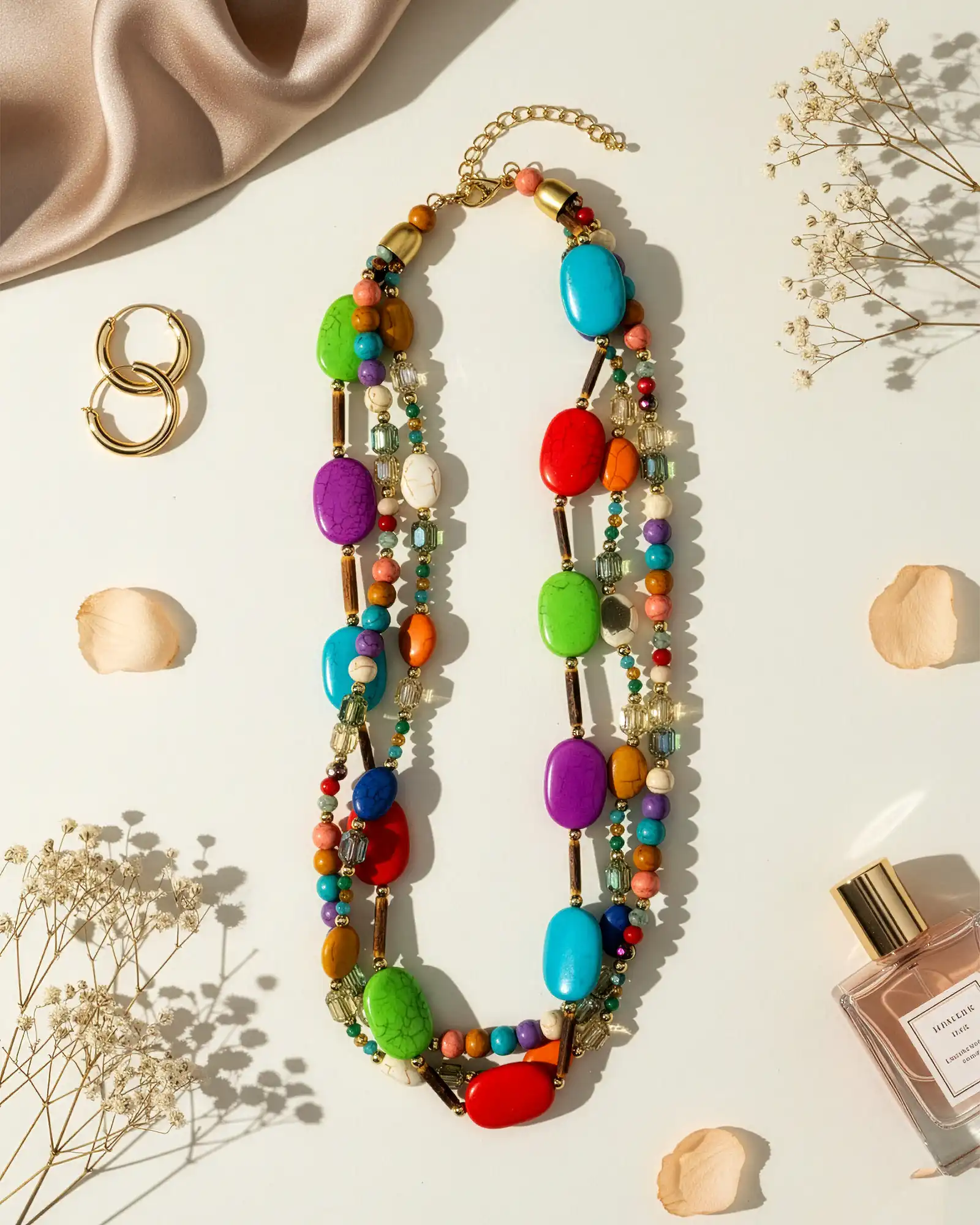 Accesorii fashion pentru femei - Colier Magdy Beija-Flor multicoloră