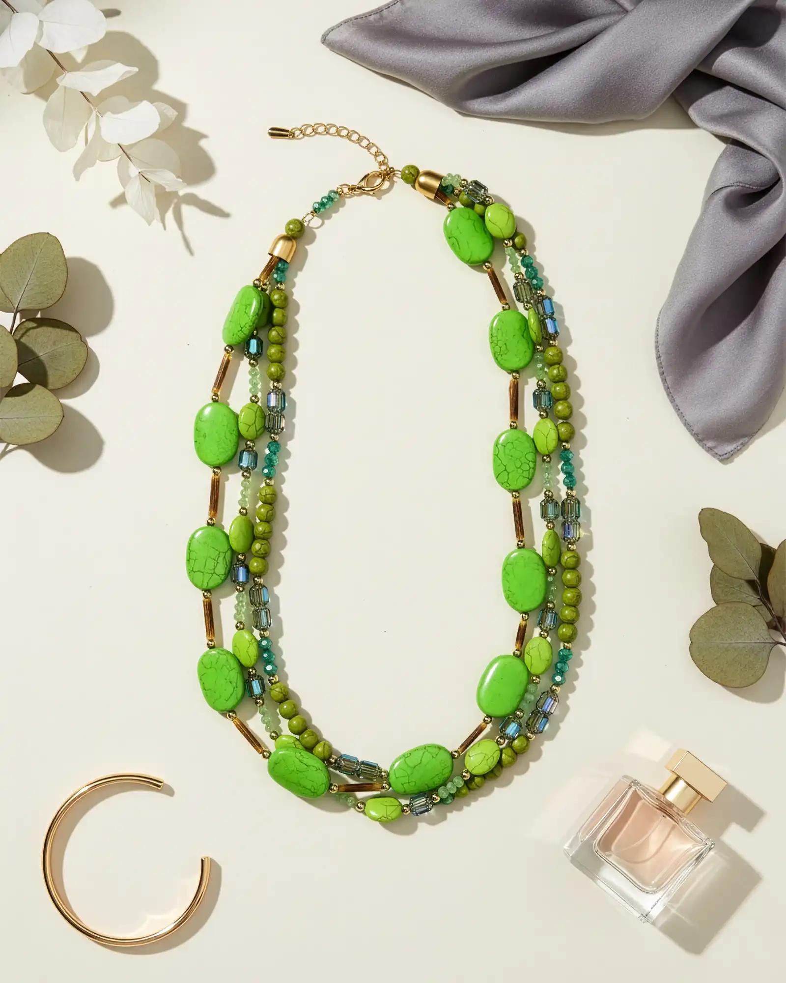 Accesorii fashion pentru femei - Colier Magdy Beija-Flor vernil