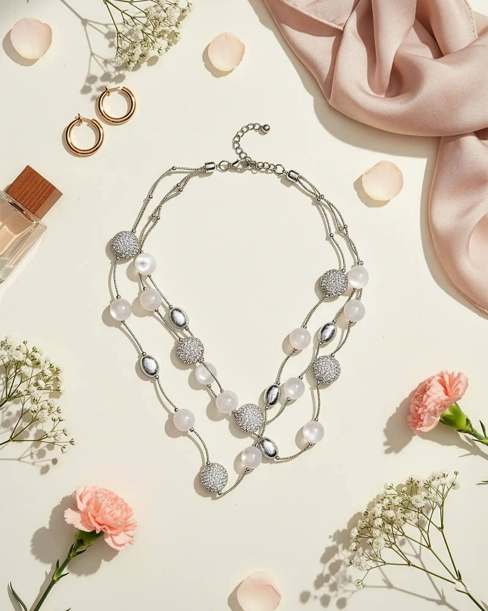 Accesorii fashion pentru femei - Colier Magdy Cala Morea gri