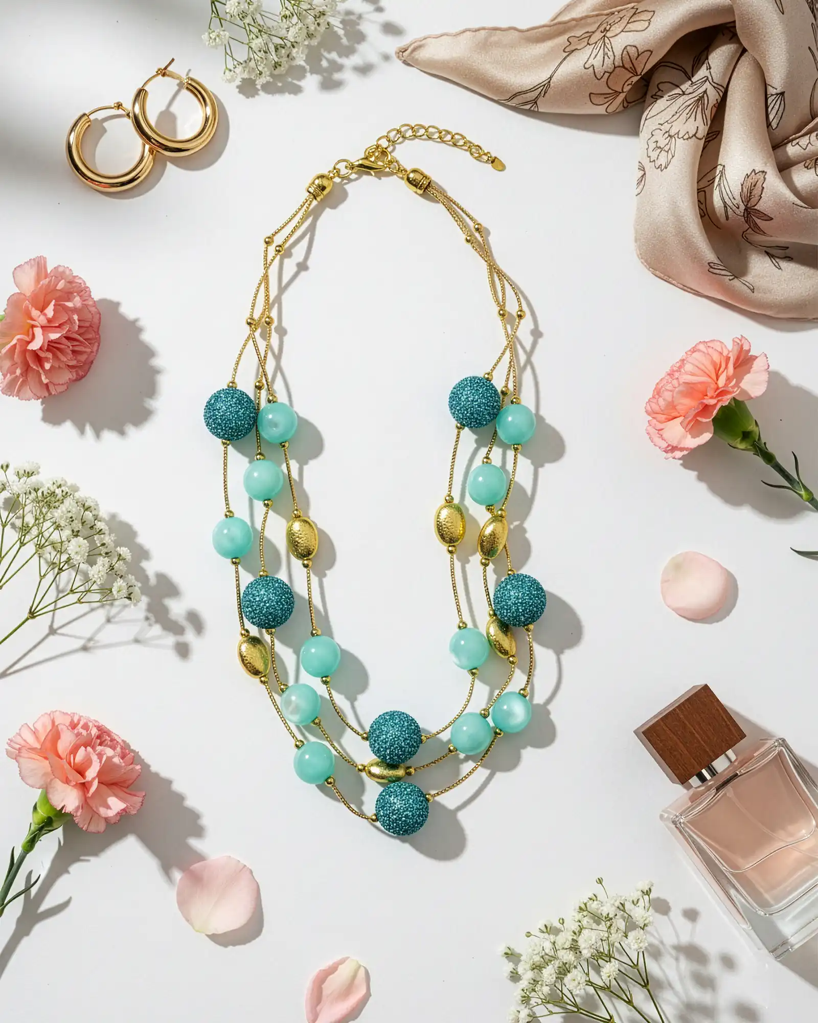 Accesorii fashion pentru femei - Colier Magdy Cala Morea turcoaz