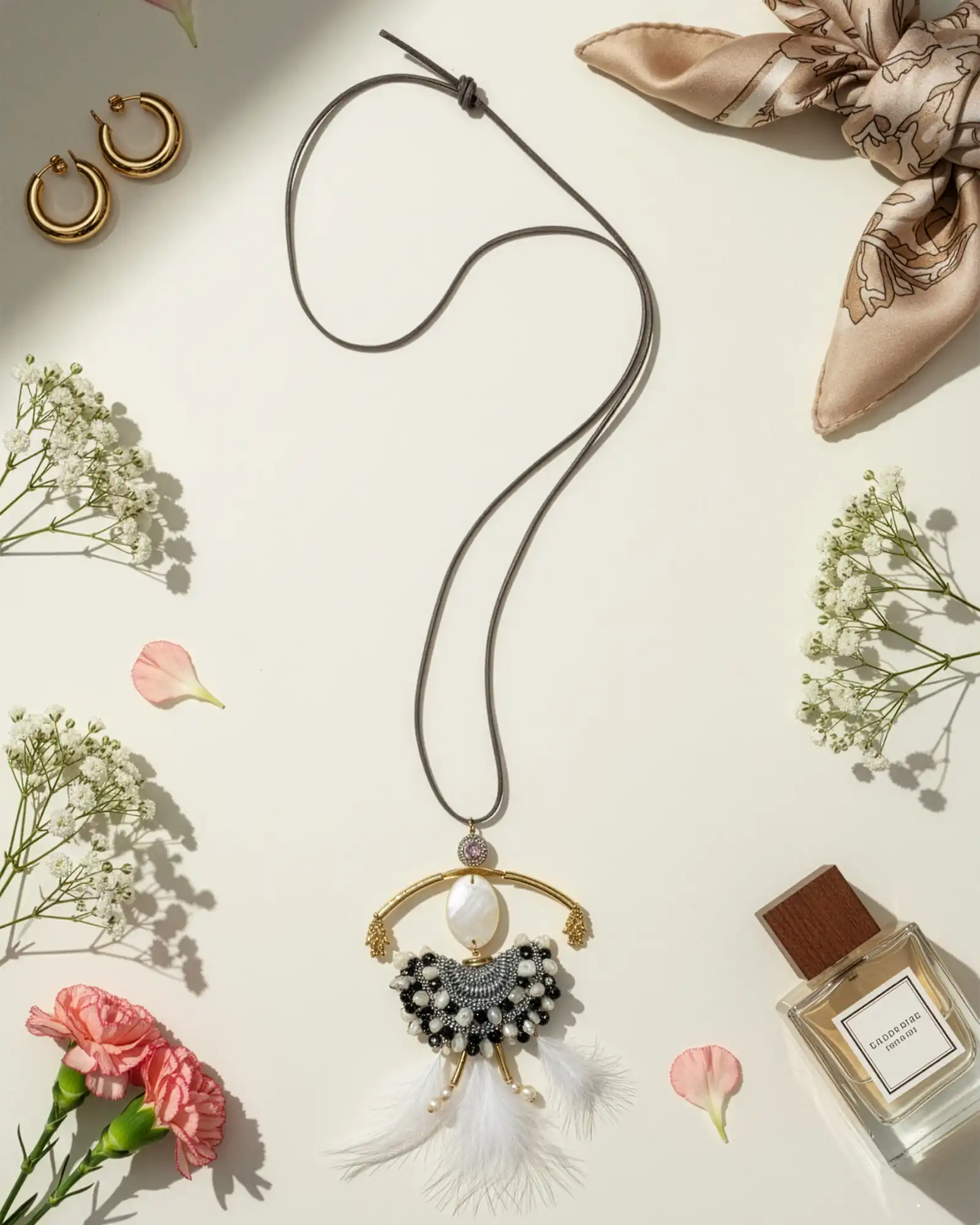 Accesorii fashion pentru femei - Colier Magdy Ecou negru