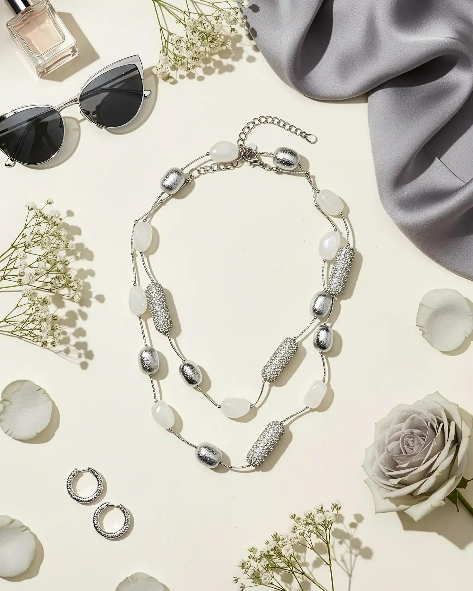 Accesorii fashion pentru femei - Colier Magdy Elara Vian gri