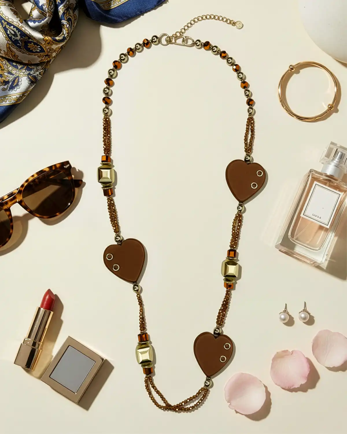 Accesorii fashion pentru femei - Colier Magdy Faraglioni maro