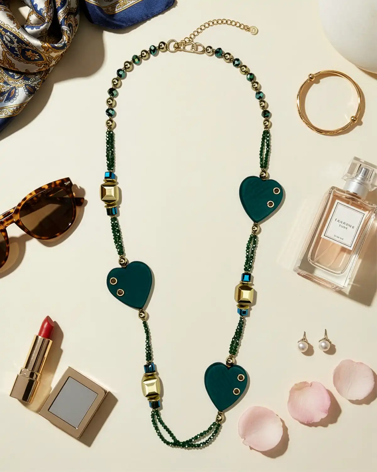 Accesorii fashion pentru femei - Colier Magdy Faraglioni verde