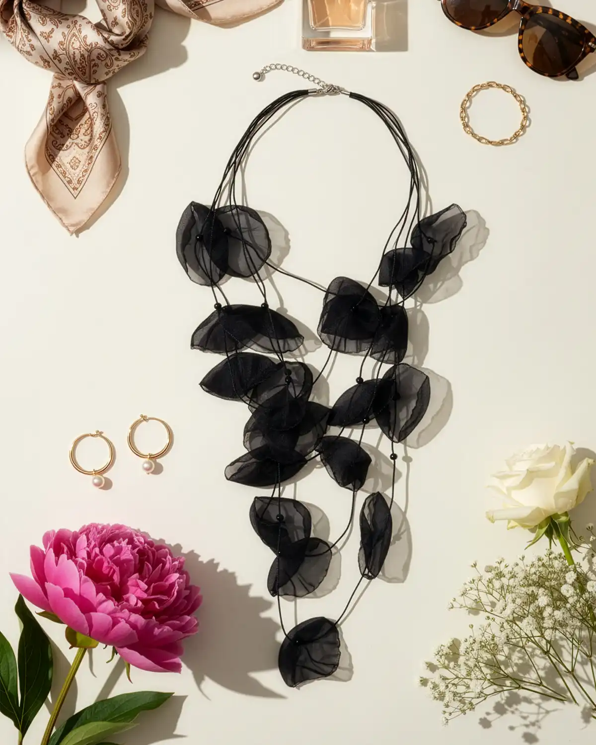 Accesorii fashion pentru femei - Colier Magdy Jardins d'Éze negru