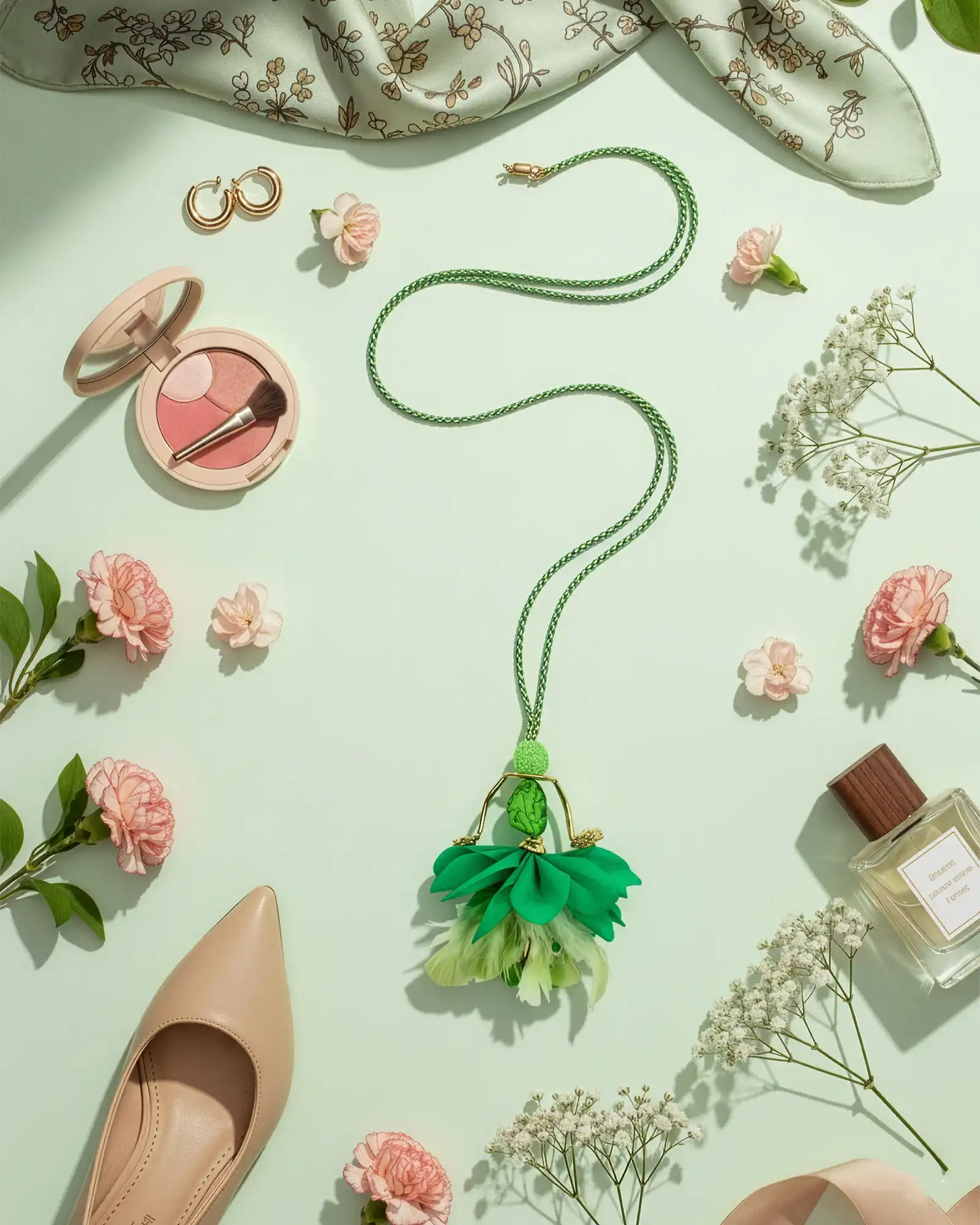 Accesorii fashion pentru femei - Colier Magdy Miyabi verde