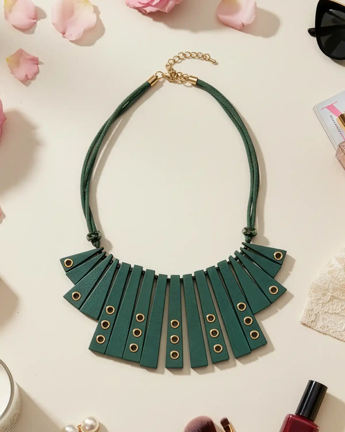 Accesorii fashion pentru femei - Colier Magdy Nebbia Veneziana verde