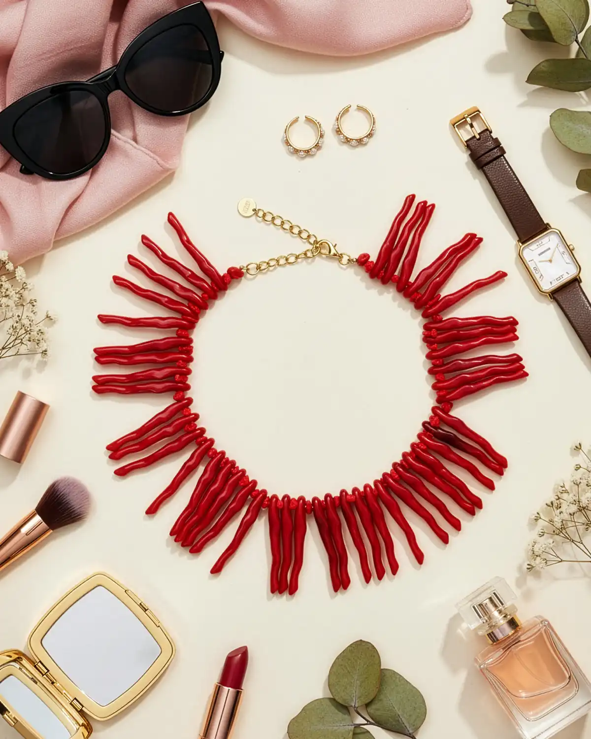 Accesorii fashion pentru femei - Colier Magdy Scheherazade roșu