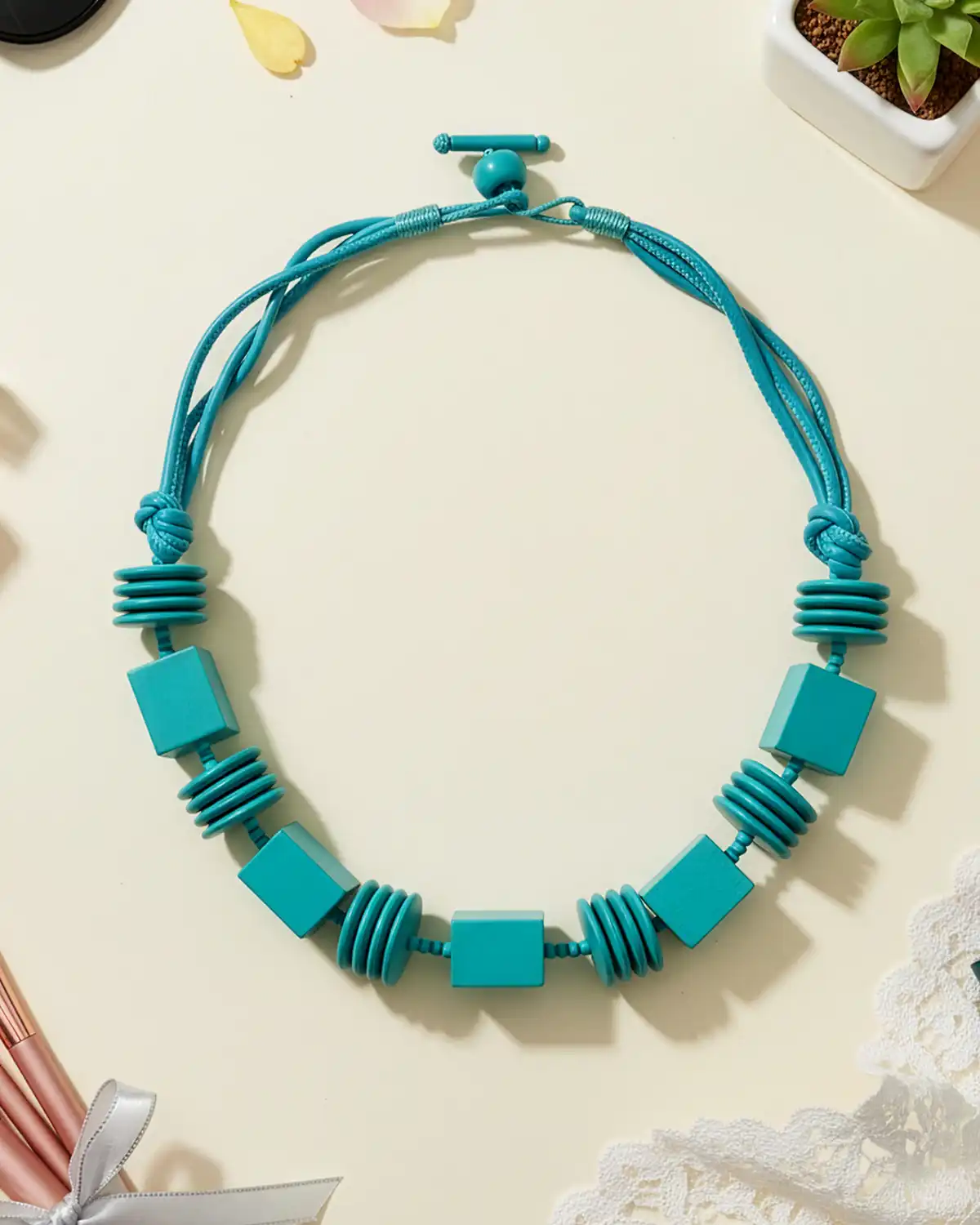 Accesorii fashion pentru femei - Colier Magdy Smaragdna turcoaz