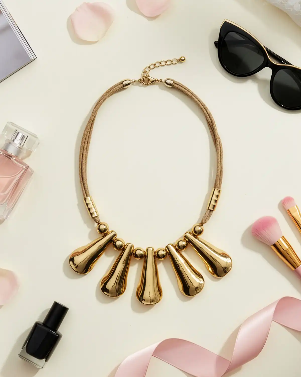 Accesorii fashion pentru femei - Colier Magdy Solandge auriu