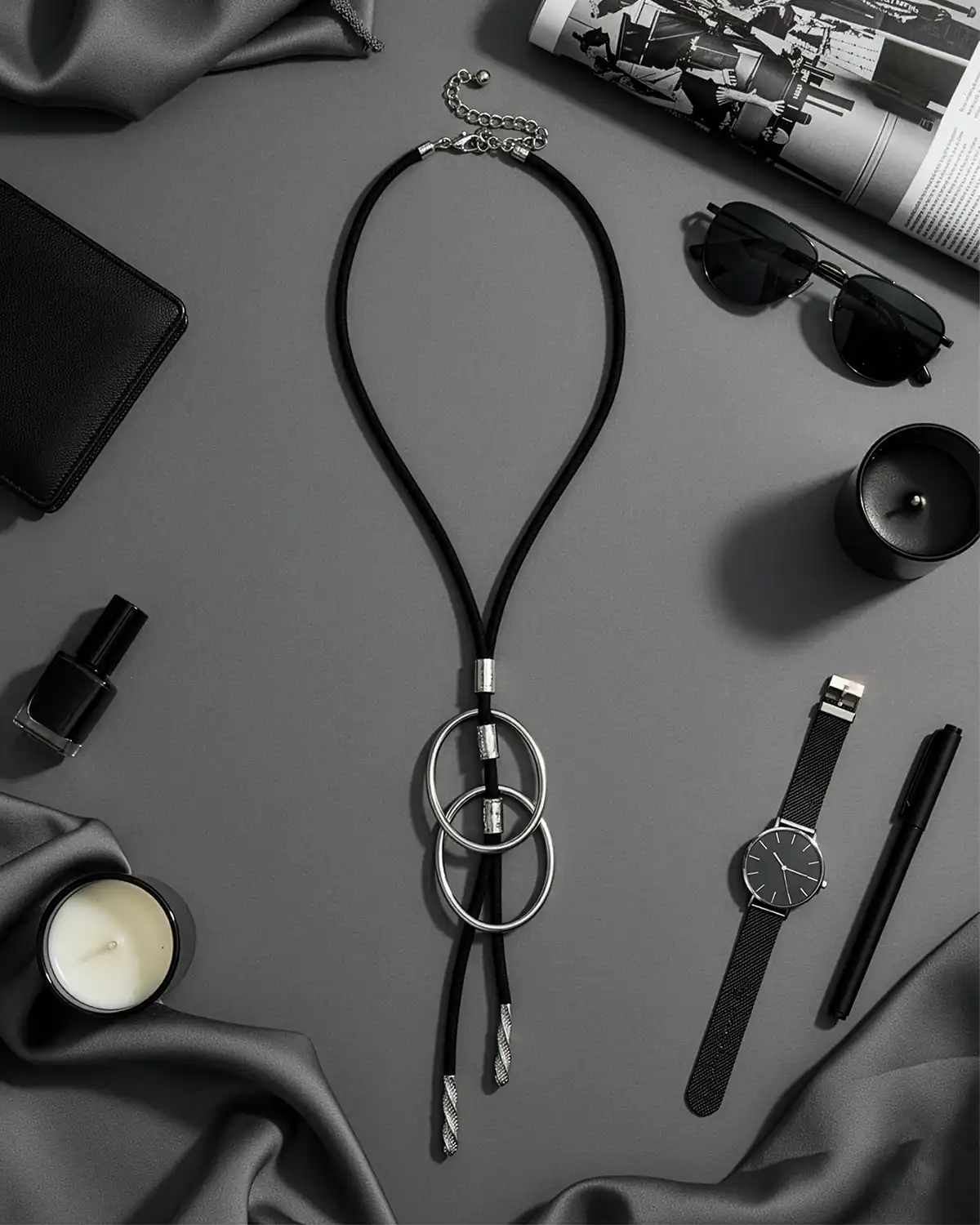 Accesorii fashion pentru femei - Colier Magdy Solaro argintiu