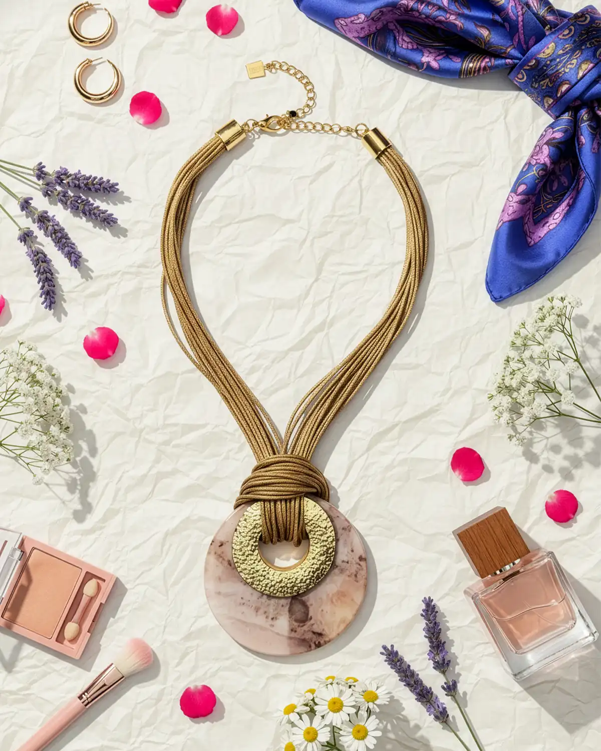 Accesorii fashion pentru femei - Colier Magdy Soraia roz