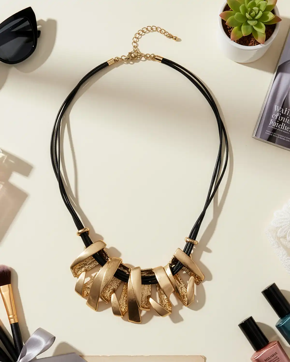 Accesorii fashion pentru femei - Colier Magdy Valo di Seta auriu