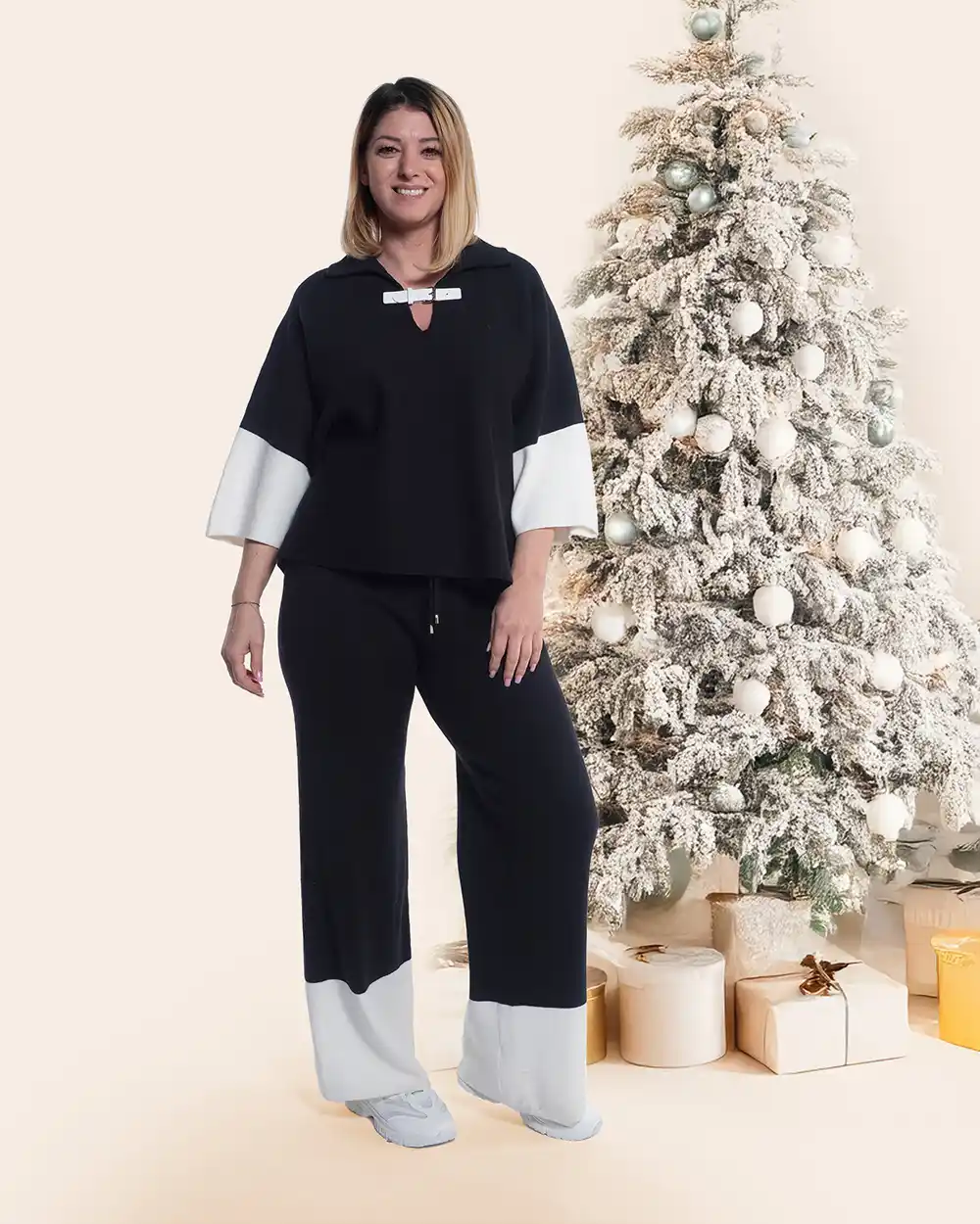 Compleuri Casual - Compleu casual sport vâscoză moale neagră cu bluză și pantaloni