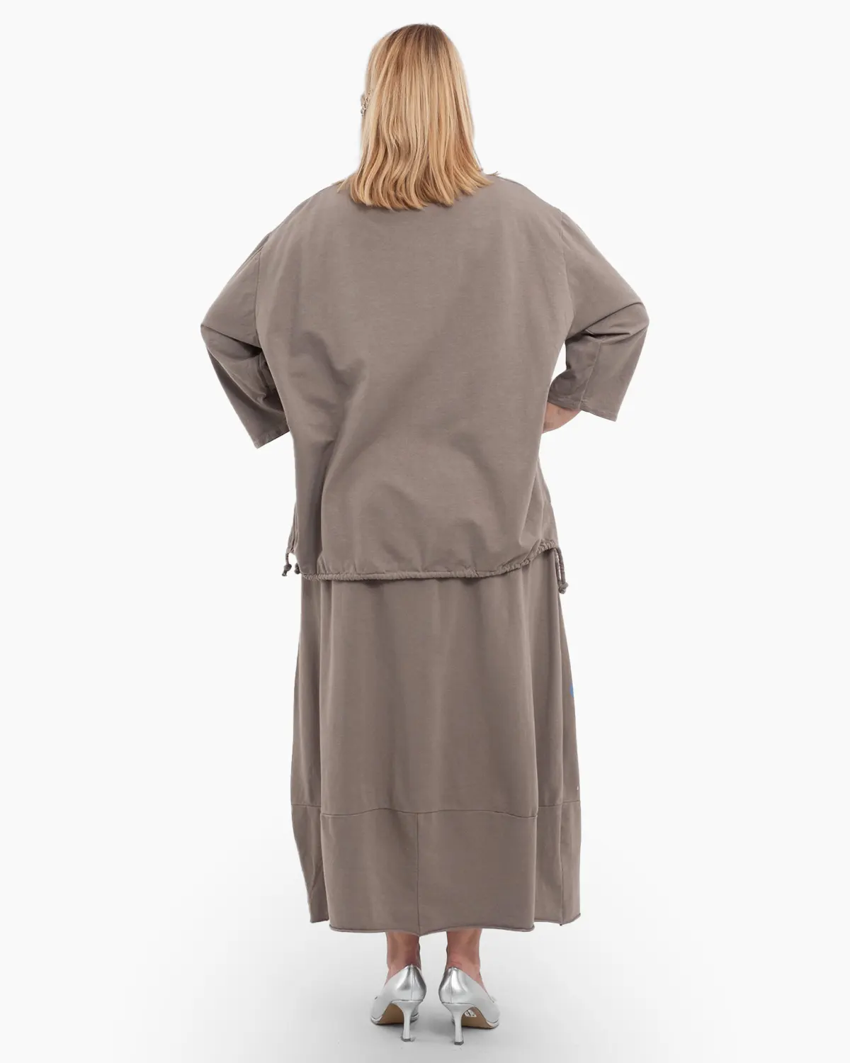 Compleu deux-pieces din bumbac cu flori fanteziste [2]