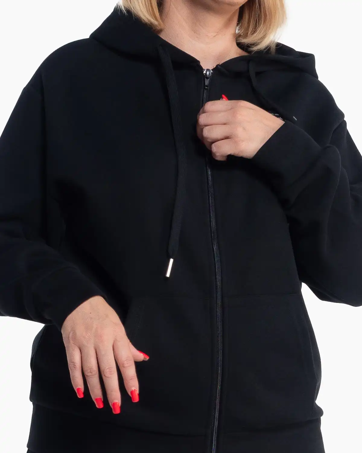 Compleu sport hanorac și pantalon negru cu croială lejeră din bumbac [3]