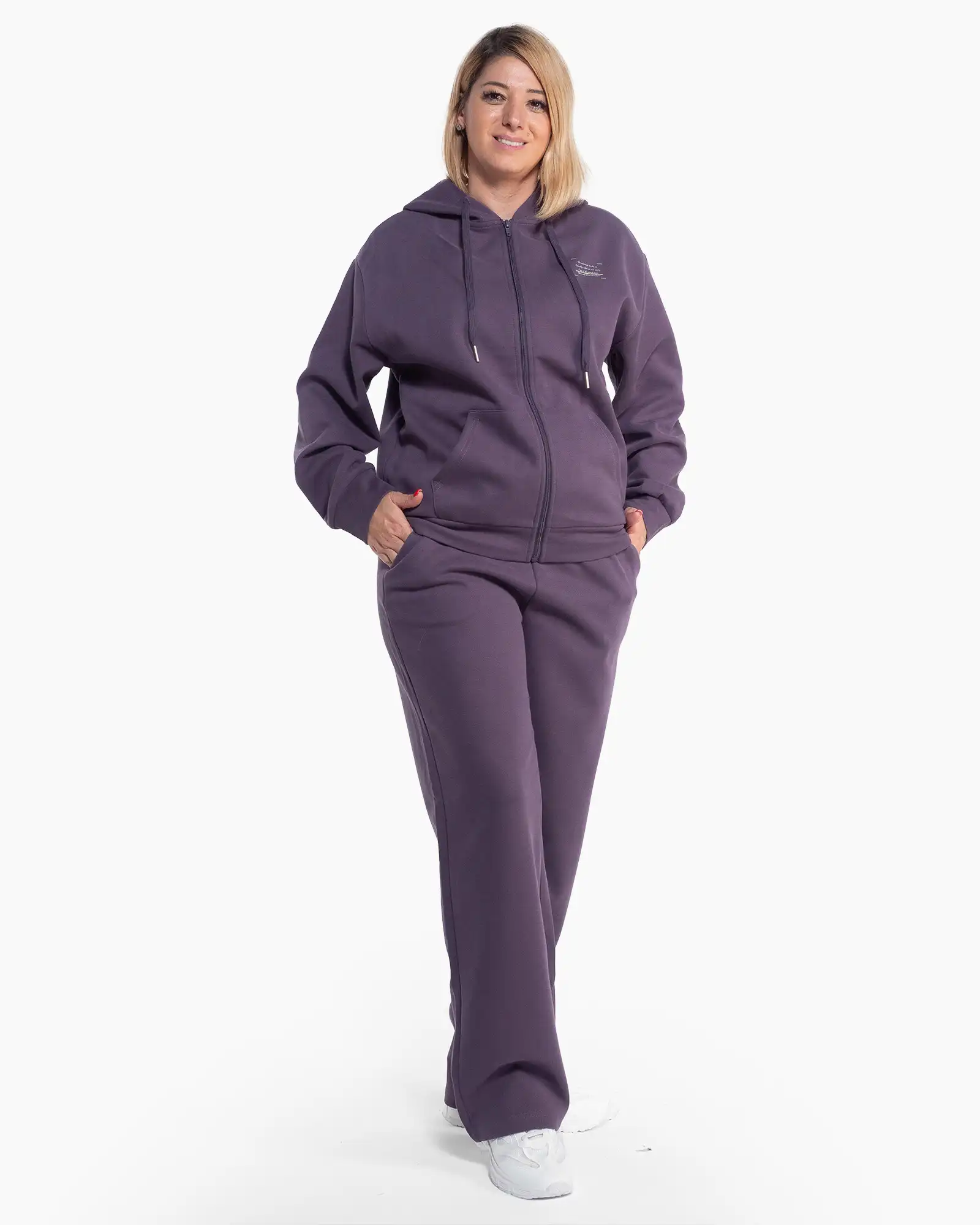 Compleuri - Compleu sport hanorac și pantalon, un compleu mov casual din bumbac moale