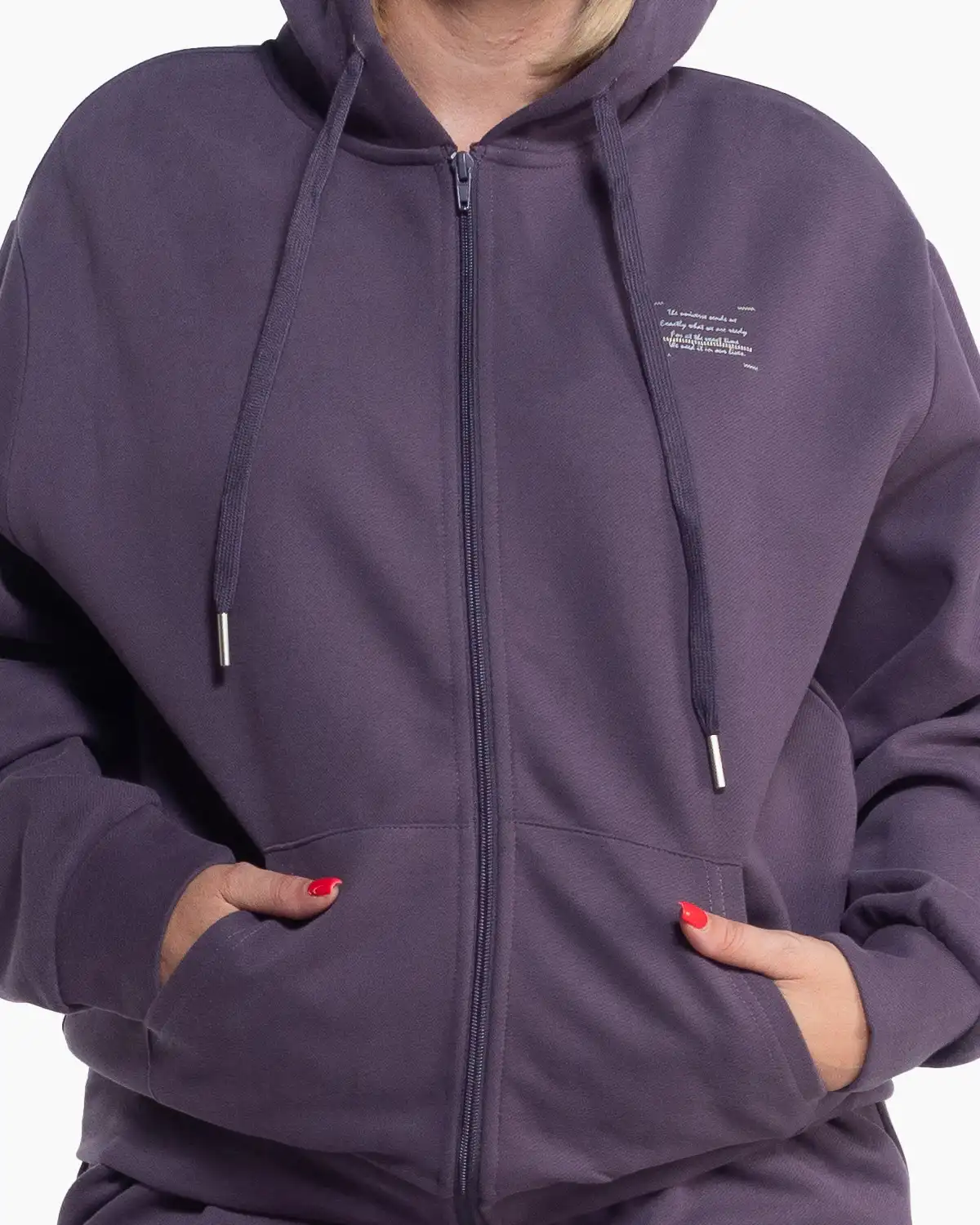 Compleu sport hanorac și pantalon, un compleu mov casual din bumbac moale [3]