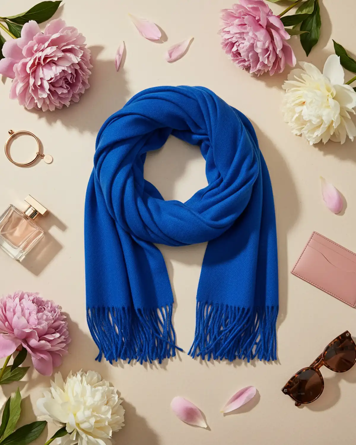 Produse noi - Eșarfă cașmir Magdy Siena albastră