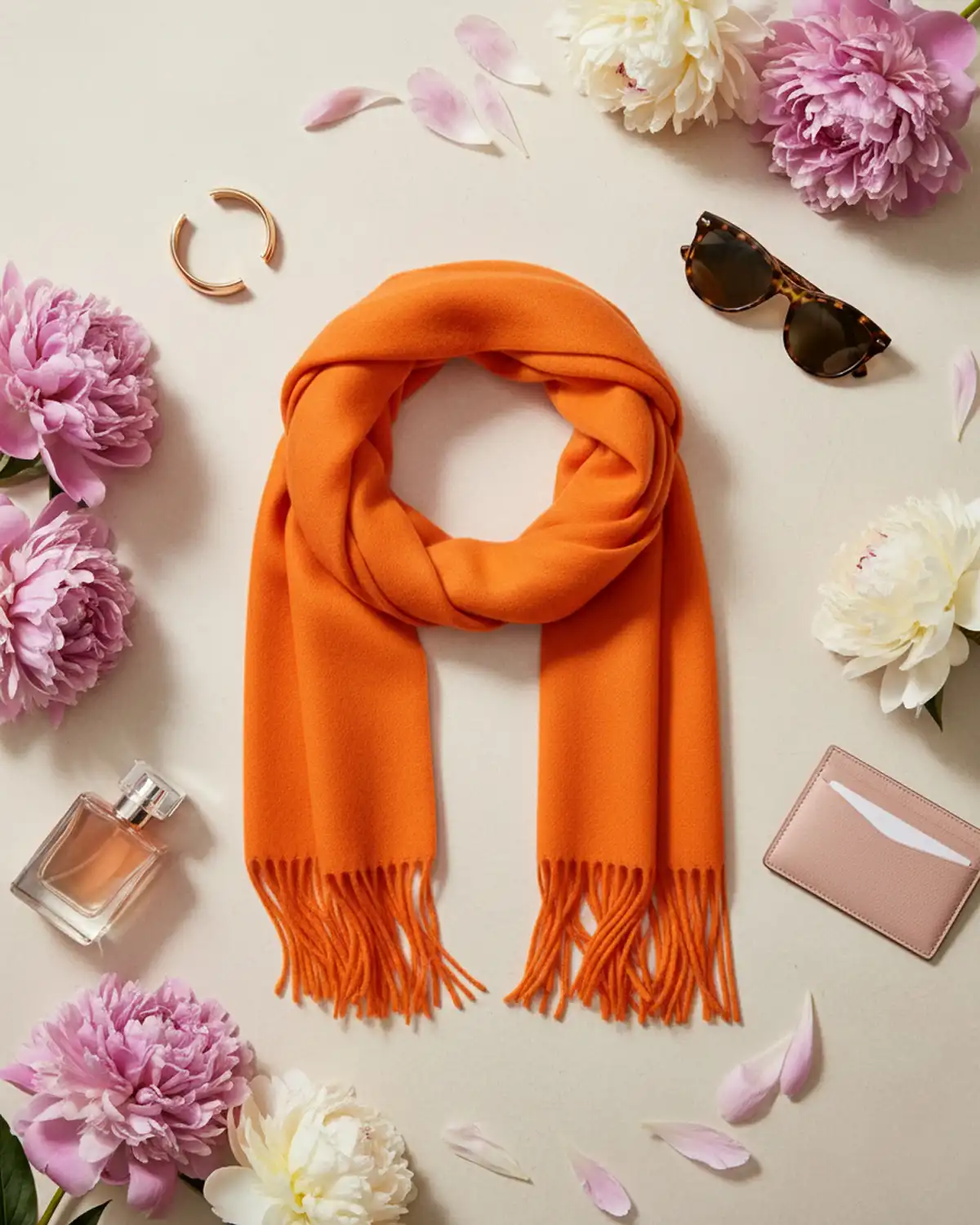 Accesorii fashion pentru femei - Eșarfă cașmir Magdy Siena portocalie