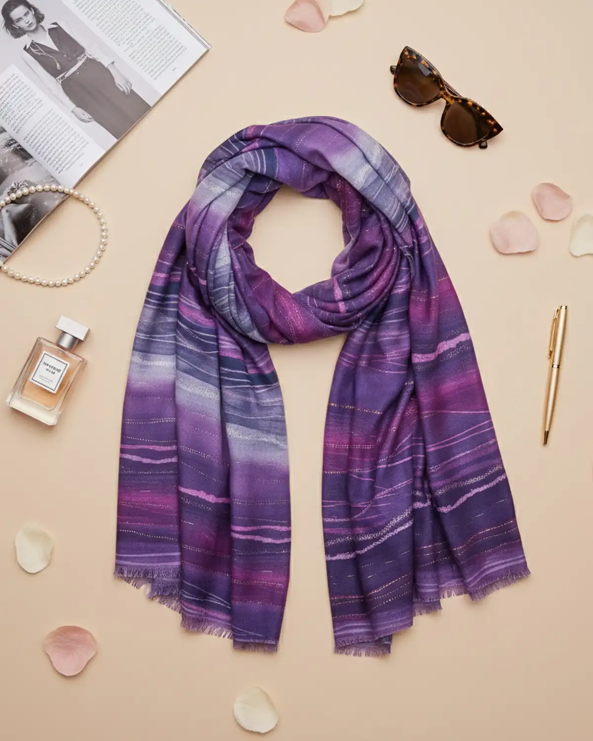 Produse noi - Eșarfă din vâscoză Magdy Toscan mov