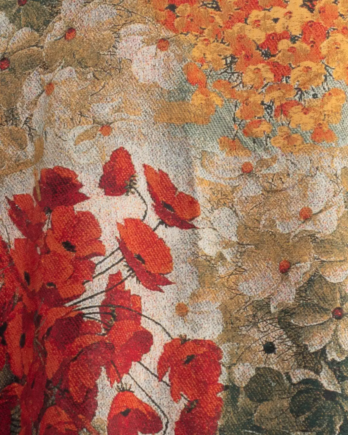 Eșarfă fluidă din lână multicoloră cu imprimeu floral [3]