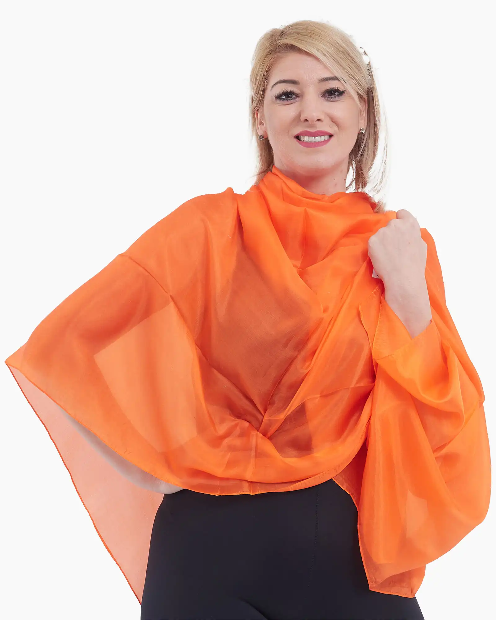 Eșarfă Mătase Magdy Amara Kai portocalie [1]