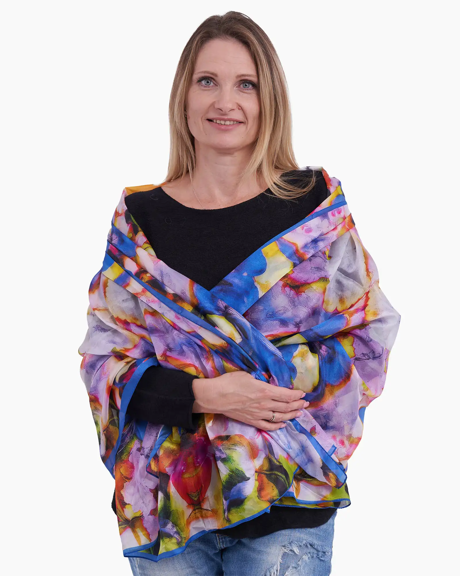 Eșarfă mătase Magdy Calypso multicoloră [1]