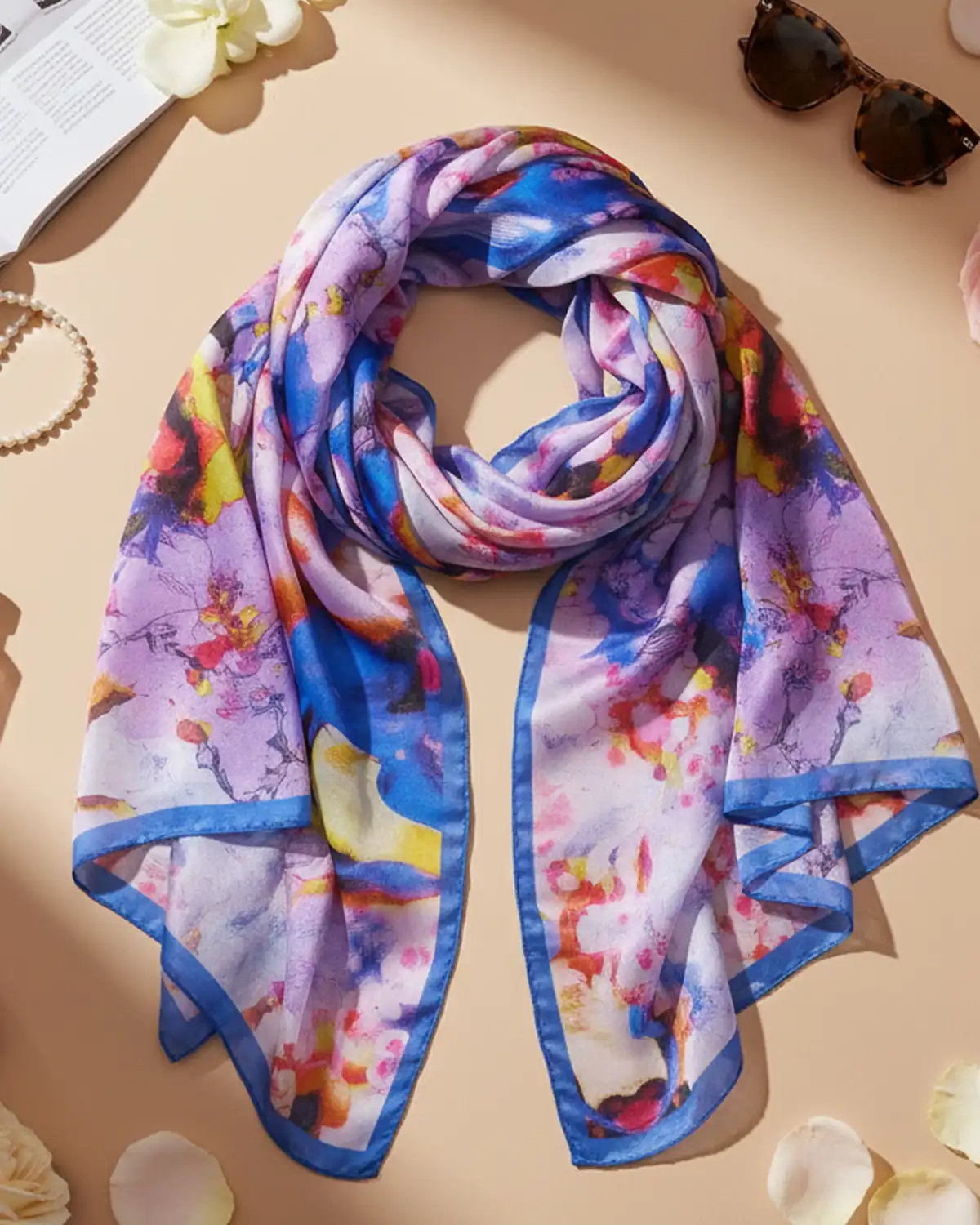 Eșarfă mătase Magdy Calypso multicoloră