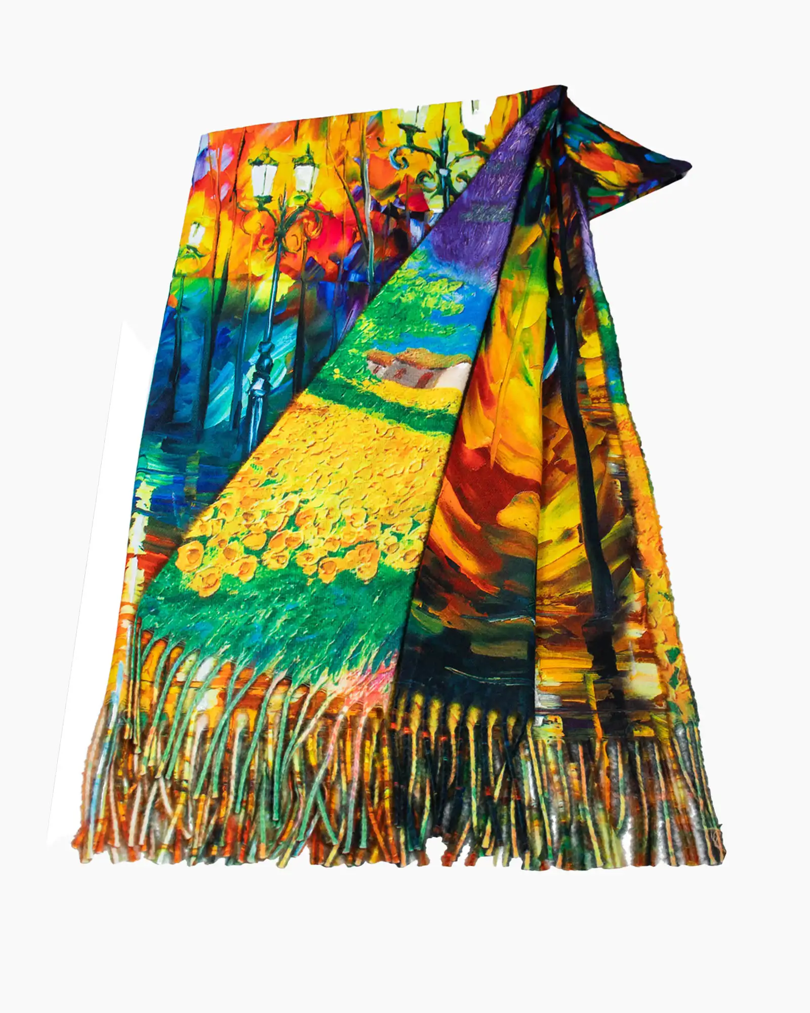 Eșarfă vâscoză Magdy Aquarello multicoloră [2]