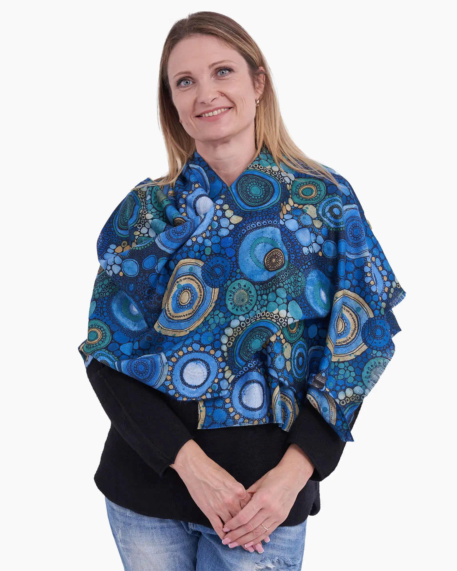 Eșarfă vâscoză Magdy Byzantium albastră [1]