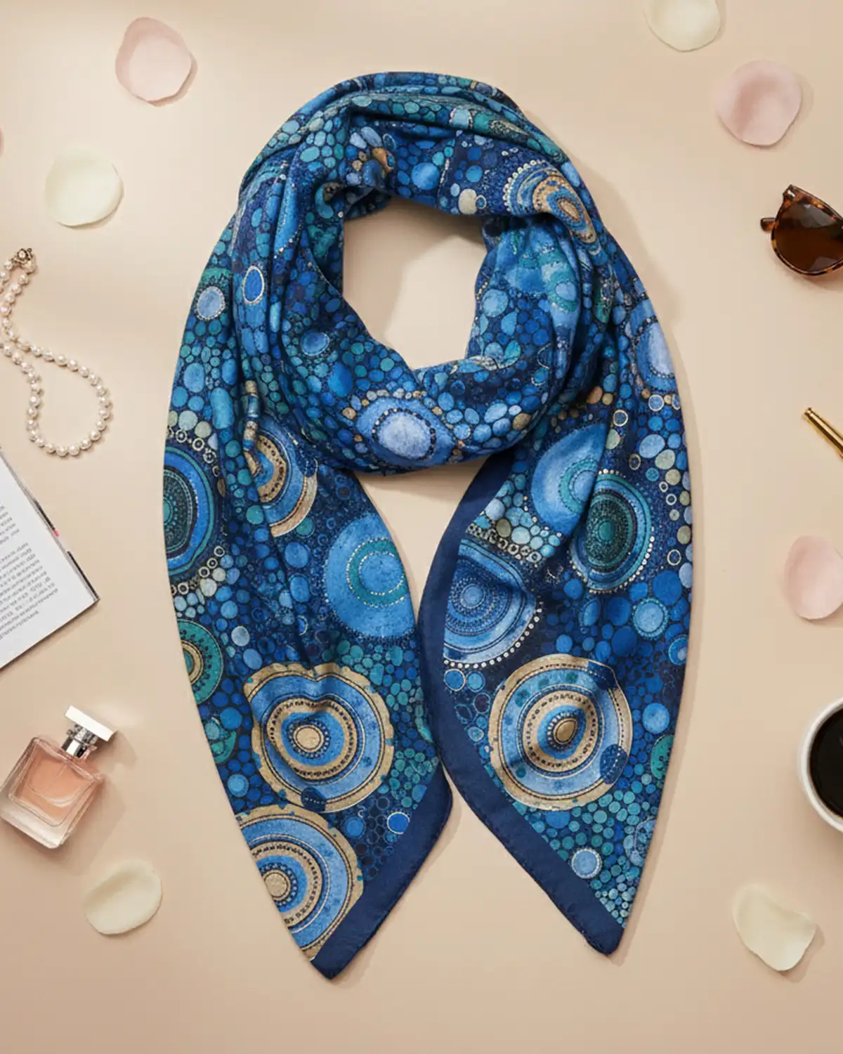 Produse noi - Eșarfă vâscoză Magdy Byzantium albastră